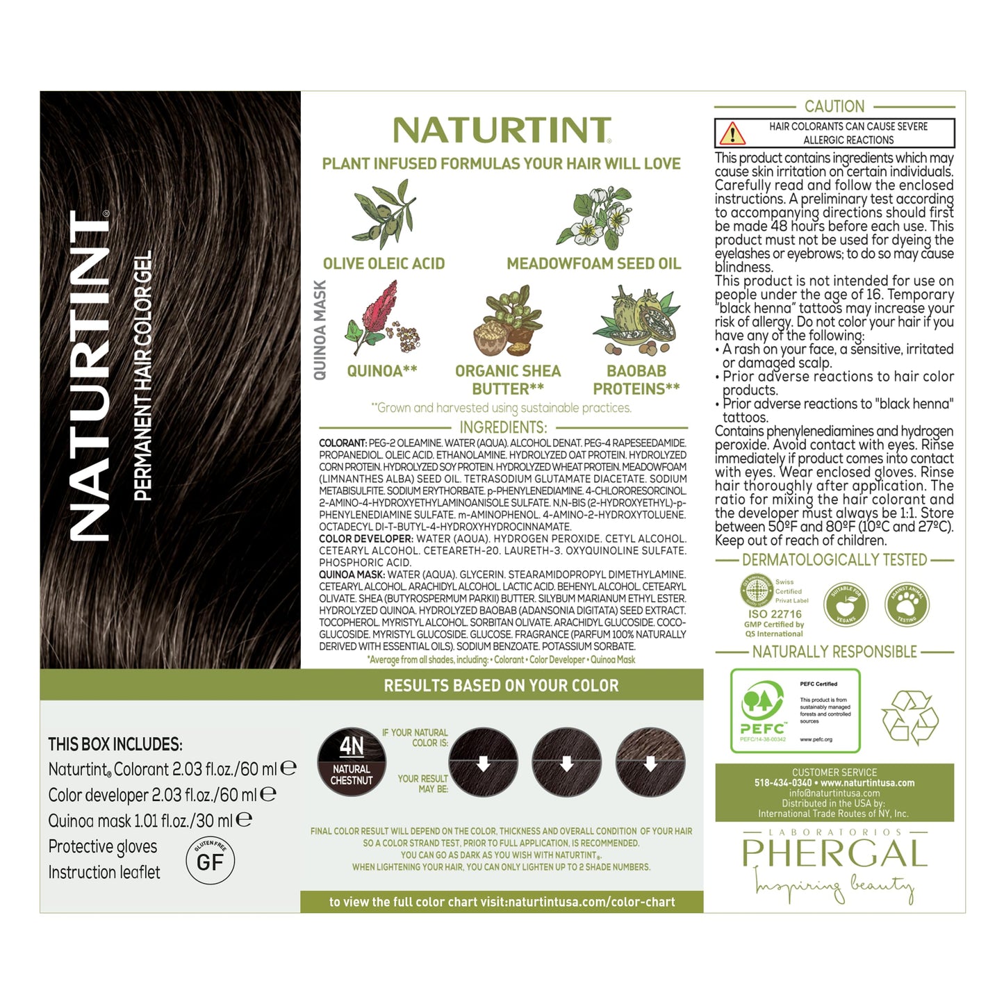 Naturtint 4N Natural Chestnut Permanent Hair Color (Pack of 6), Ammonia Free, Vegan, Cruelty Free, up to 100% Gray Coverage, Long Lasting Results