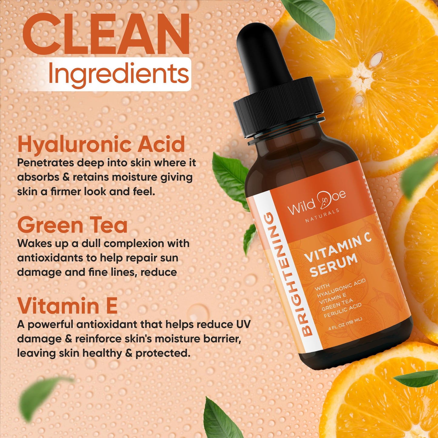Vitamin C Serum for Face with Hyaluronic Acid - Firming Anti Aging Serum, Pore Minimizer, Acne Scars and Dark Spot Remover for Face - Vitamin C