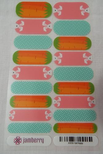 Jamberry Get Hoppy Nail Wrap (Full Sheet) A1018 Retired/Discontinued Beauty & Personal Care Jamberry