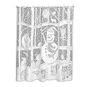 Heritage Lace Snowman Shower Curtain, 72" Wide x 72" Drop, White