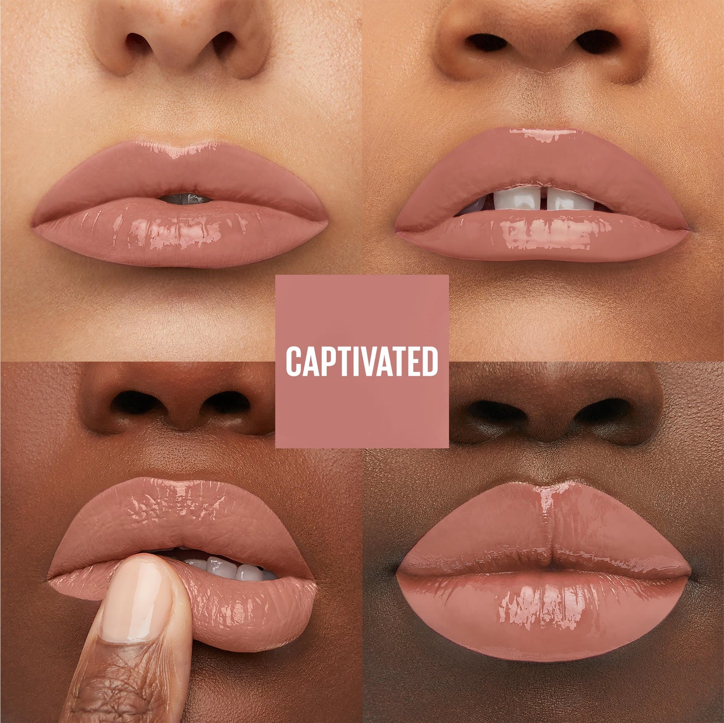 Maybelline Super Stay Vinyl Ink Longwear No-Budge Liquid Lipcolor Makeup, Highly Pigmented Color and Instant Shine, Captivated, Pink Lipstick, 0.14 fl
