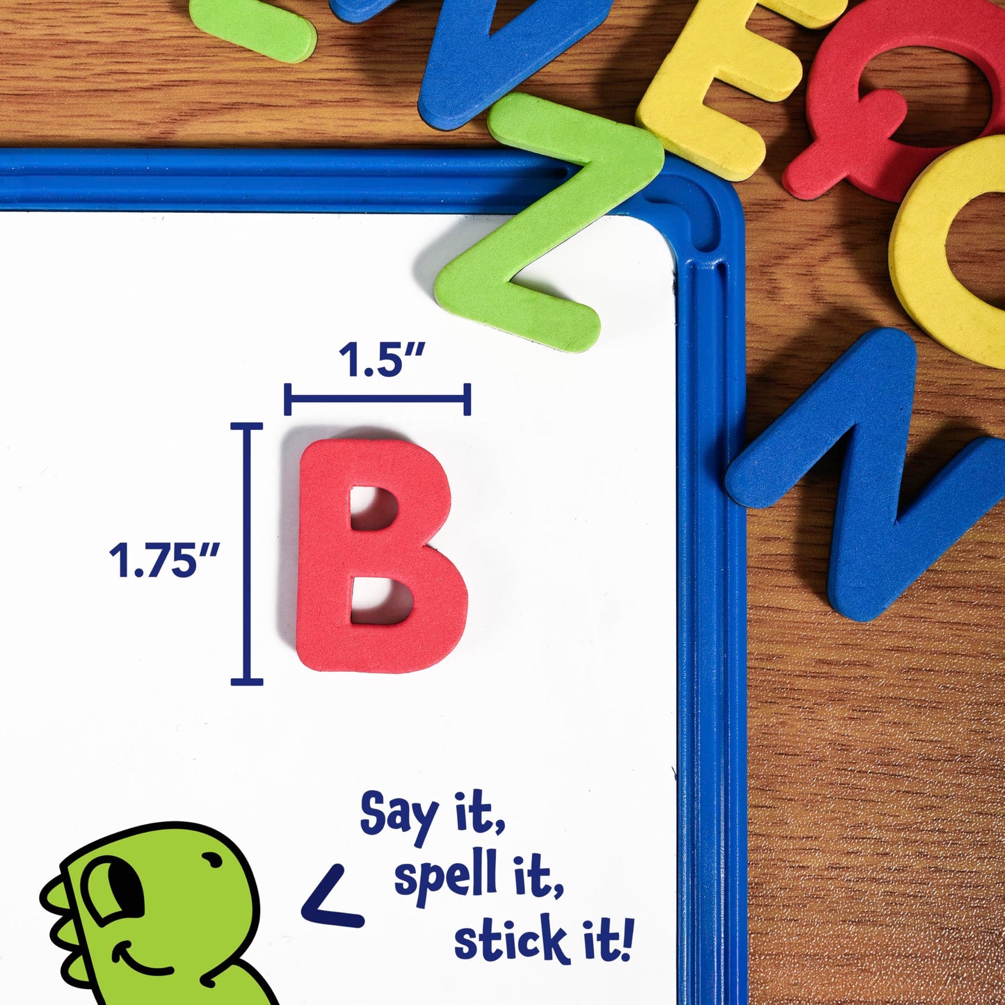 READY 2 LEARN Magnetic Alphabet – 52 Foam Uppercase Letter Magnets for Kids, Classroom, Fridge & Whiteboard Learning Tools