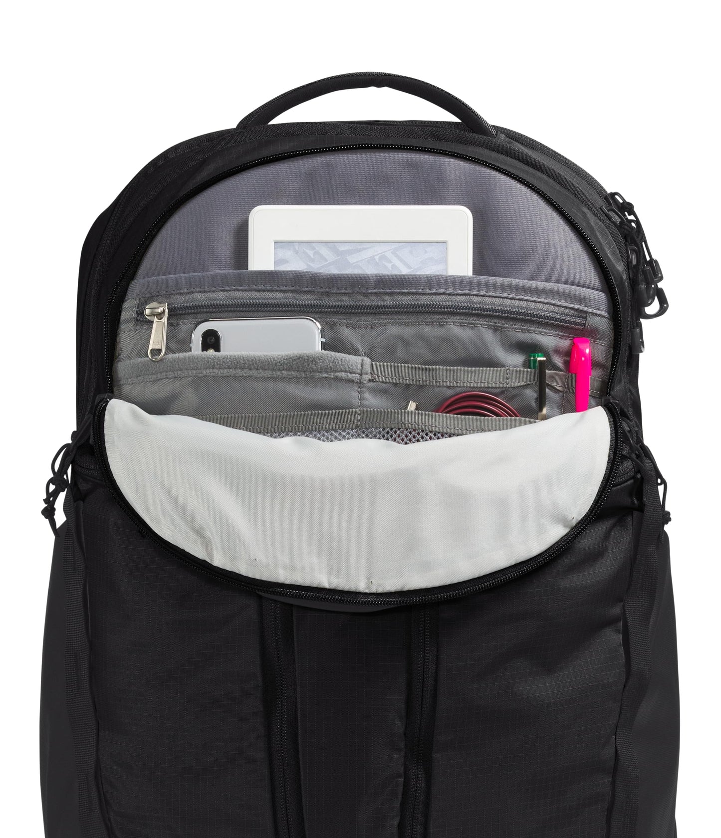 The North Face Surge Commuter Laptop Backpack - Daypack, Water Repellent, 16" Laptop Sleeve, Reflective Details, TNF Black/TNF Black-NPF, One Size