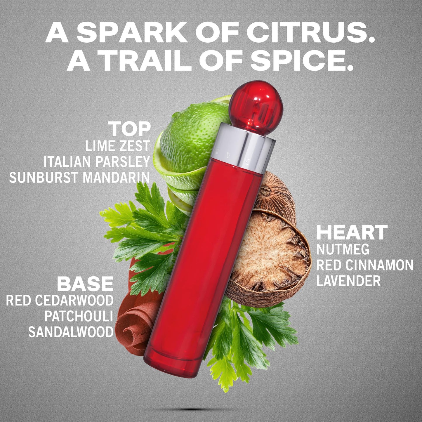 Perry Ellis 360° Red Eau De Toilette Spray for Men - Mens Cologne, Long Lasting Perfume, EDT, Fragrance with Notes of Clove, Cinnamon & Patchouli