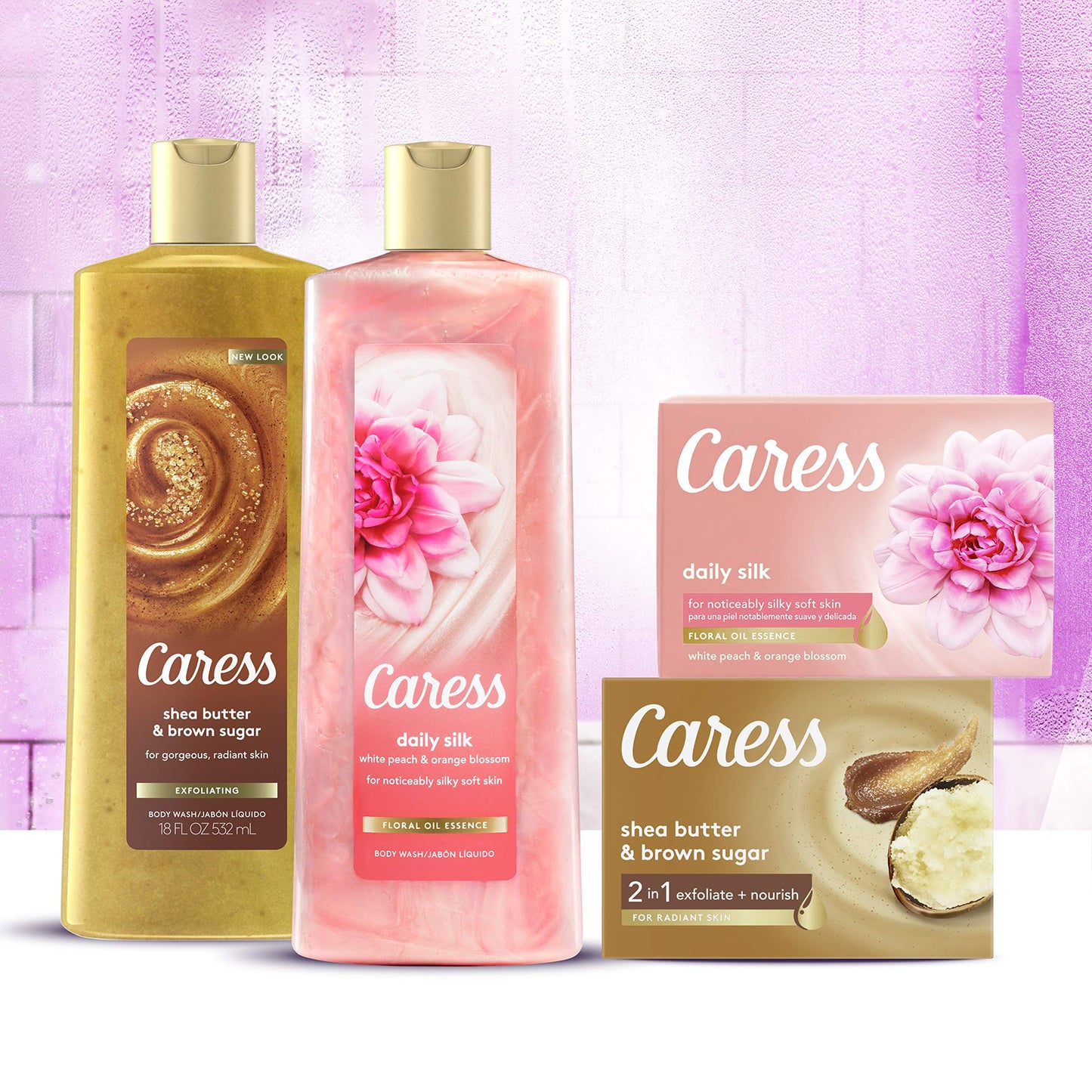 Caress Evenly Gorgeous Exfoliating Body Wash 18 fl oz (Pack of 2)