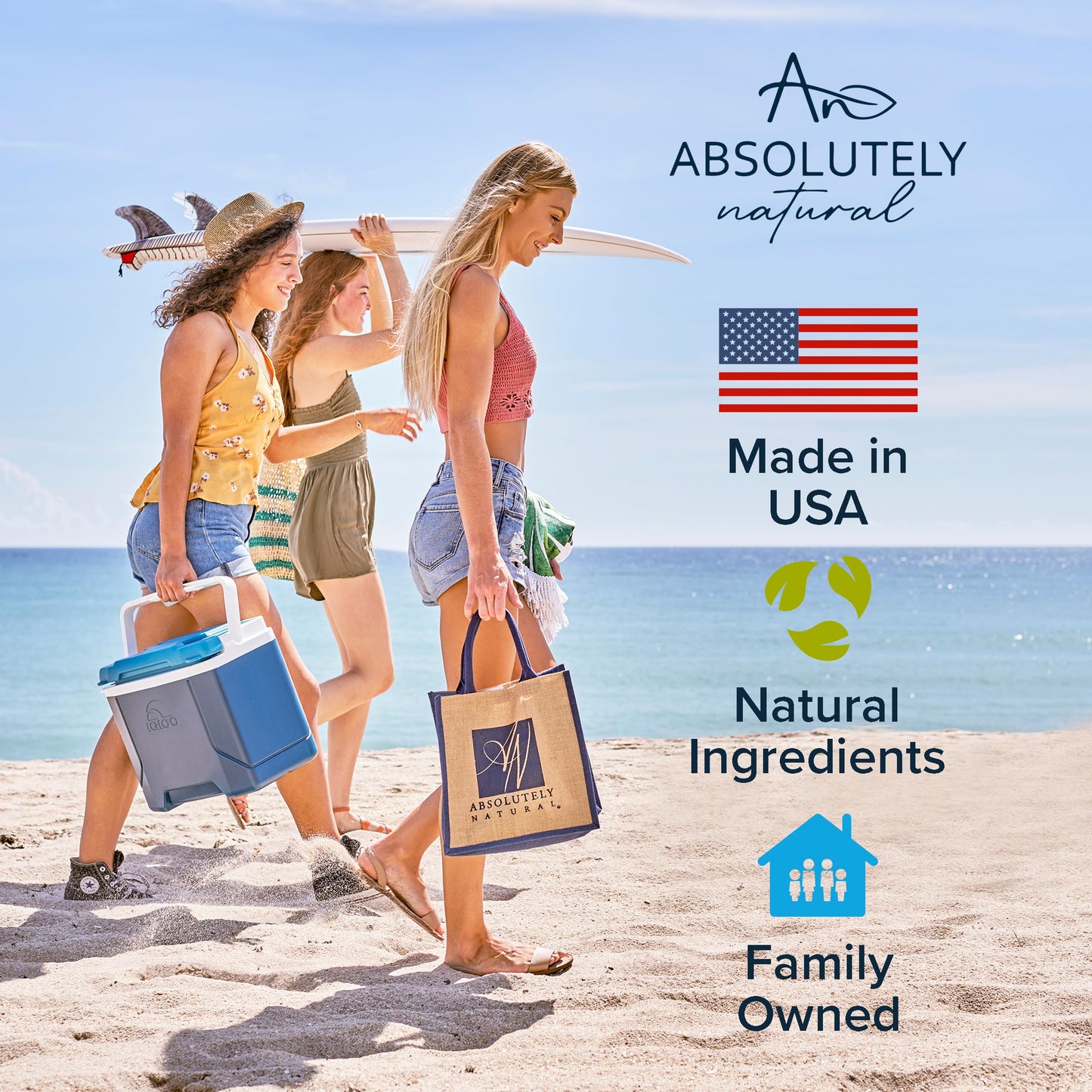 Absolutely Natural - Organic Tanning Oil Outdoor Tanning Enhancer - Spa Quality & Reef Safe with Rose Hips & Aloe - Suntan Lotion with Bronzer