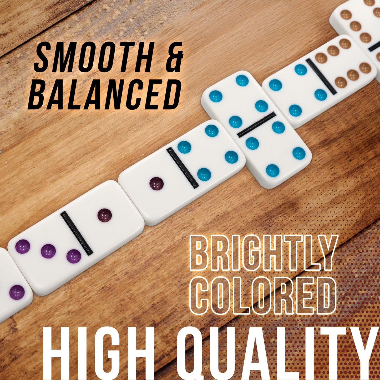 Front Porch Classics, Spinner Colored Dot Dominoes Set, On-The-Go Travel Storage Tin 2 to 8 Players Ages 8 to 99