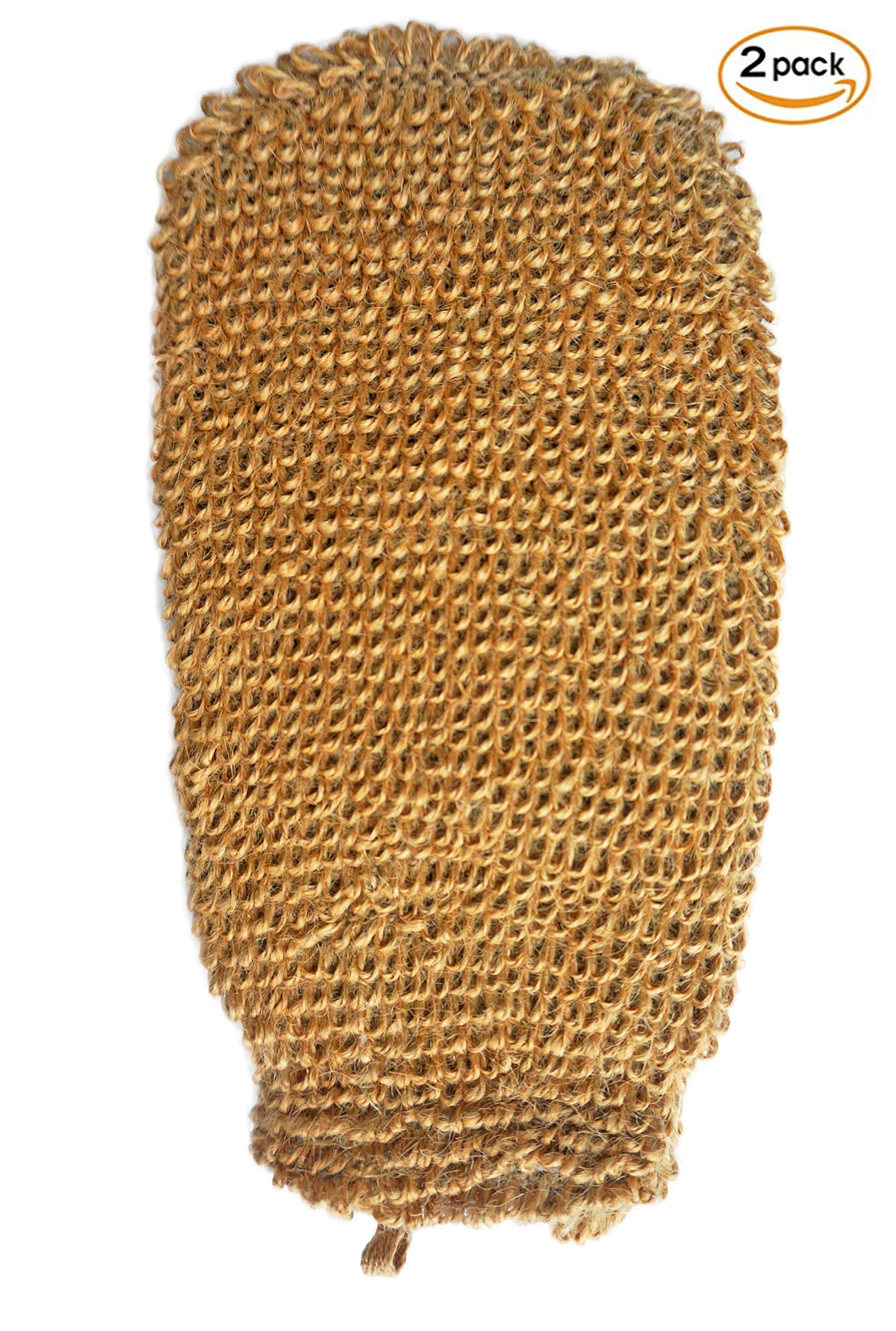 2 Pieces(5.1×9.0 inches) Natural Vegetable Fiber Exfoliating Sisal Bath Spa Shower Scrubber Loofah Rub Glove Mitt Mitten - Great for Your Skin Care