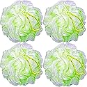Bath Shower Bath Sponge Shower Loofahs Balls 75g/PCS for Body Wash Bathroom Men Women- Set of 4 Flower Color
