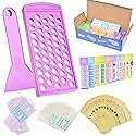 Kare & Kind Lip Balm Crafting Kit - Filling Tray and Spatula - 50 Empty Tubes with Caps (10x5 Colors) - 3/16 Oz (5.5 ml) - 50 Writeable and 50 Printed