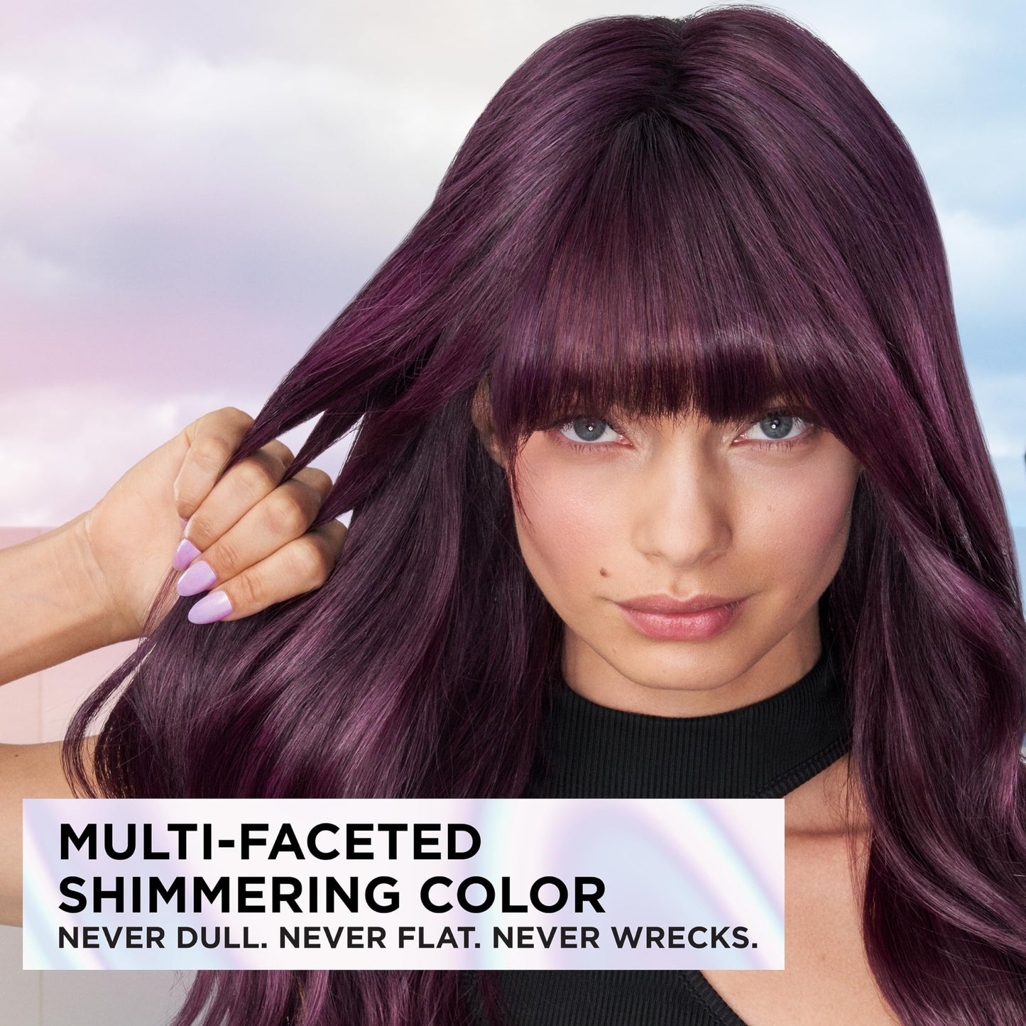 L'Oreal Paris Feria Multi-Faceted Shimmering Permanent Hair Color, V38 Violet Noir (Intense Deep Violet), Pack of 1 Hair Dye Kit