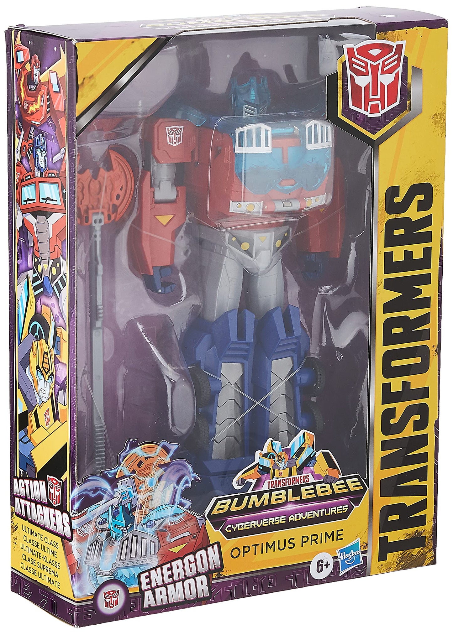 Transformers Bumblebee Cyberverse Adventures Dinobots Unite Toys Ultimate Class Optimus Prime Figure, Energon Armor, Ages 6 and Up, 9-inch
