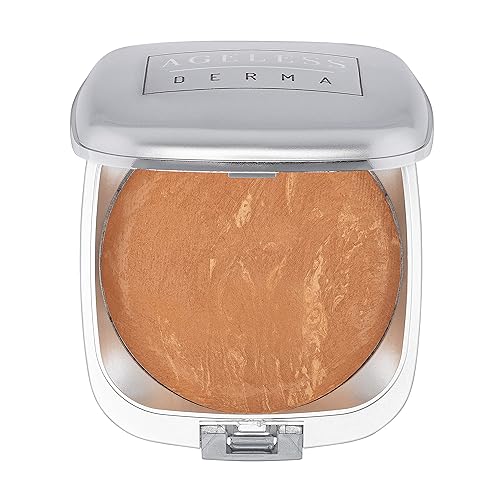 Ageless Derma Mineral Makeup Baked Foundation- Vegan - Paraben - Gluten and Cruelty Free Powder Foundation (Moroccan Beige)