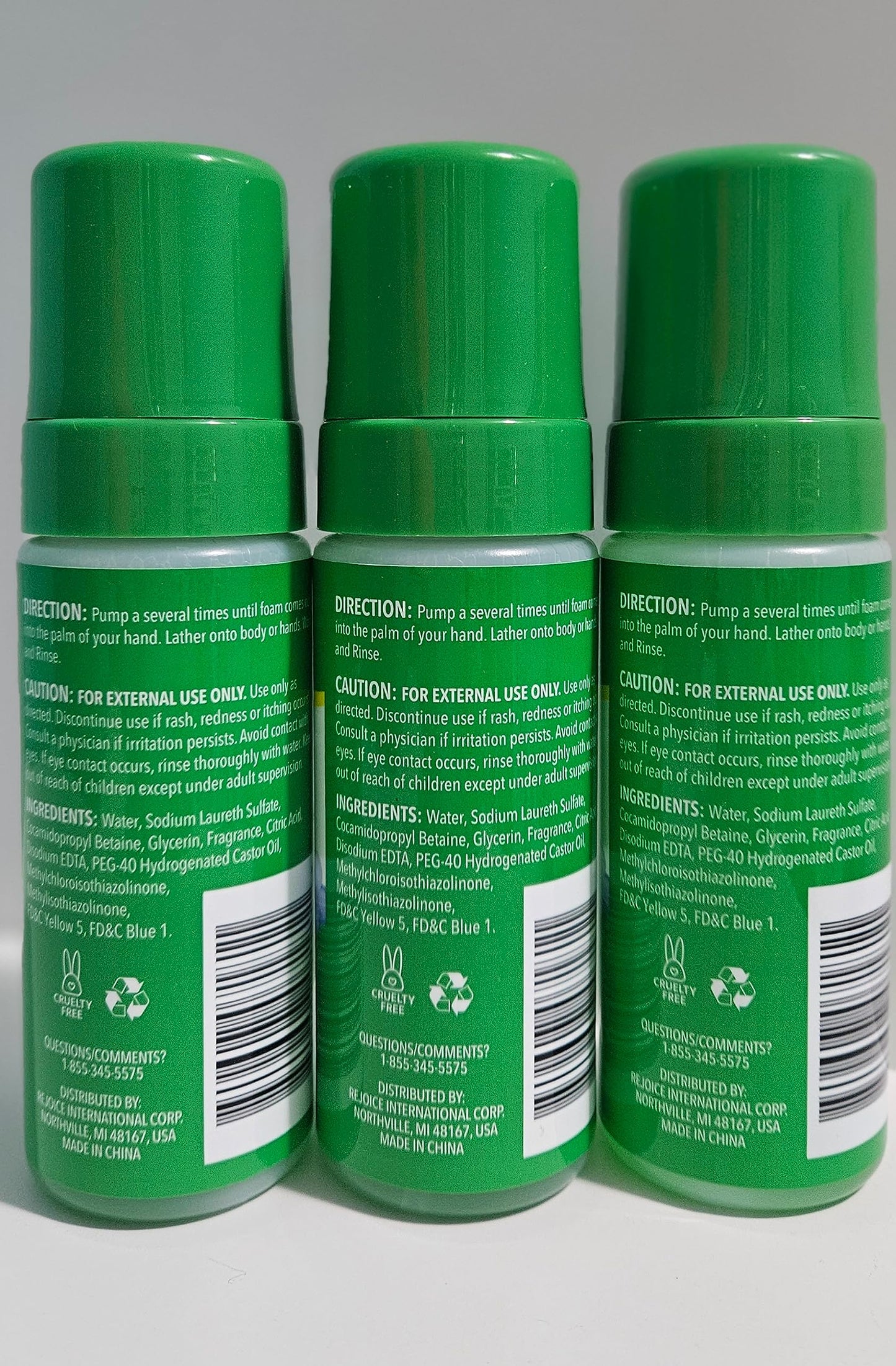 Foam soap moisturizing hand & body for kids 3+ -pack 3, 15 fl oz (5oz each)