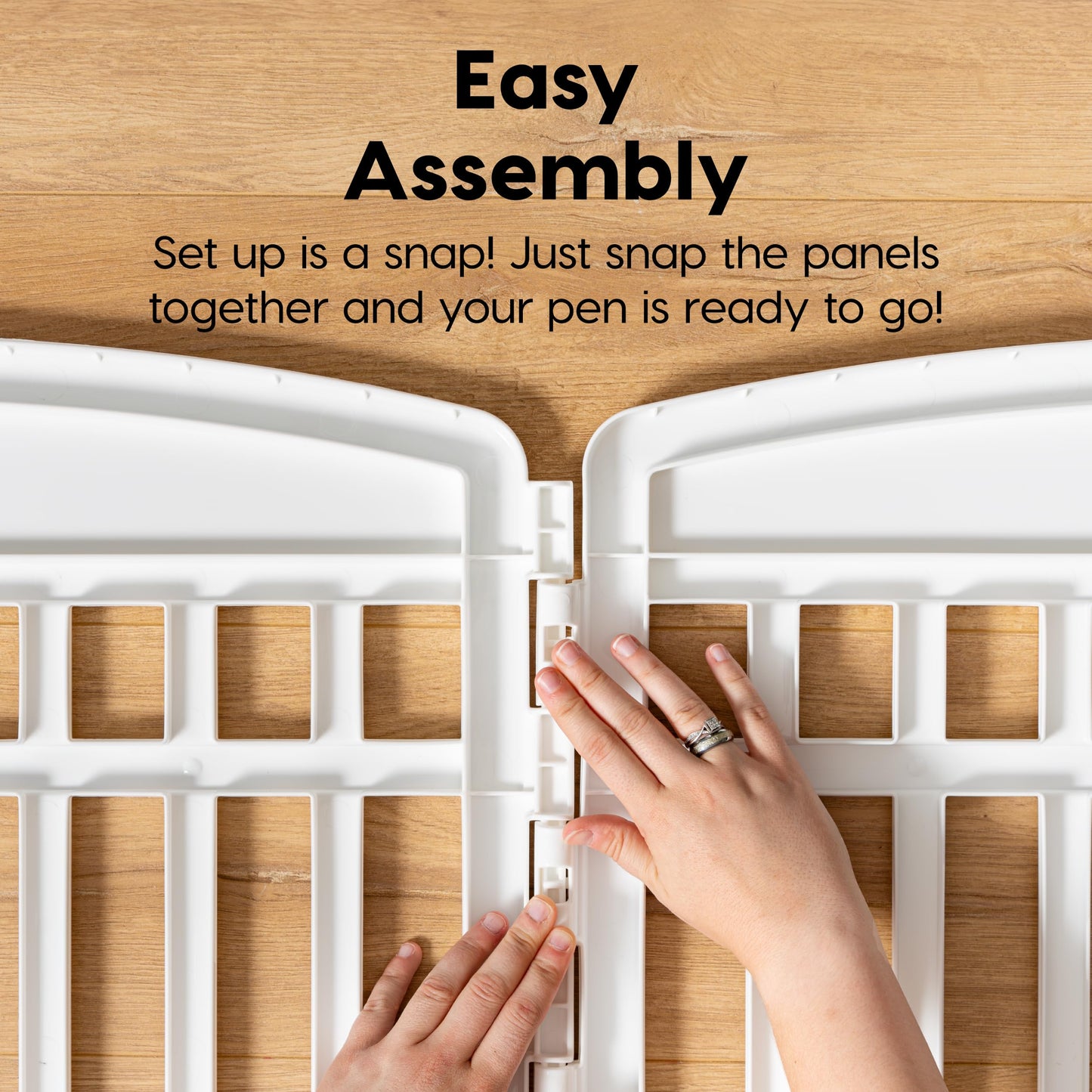 IRIS USA 24" 4-Panel Dog Playpen with Door, 35 x 35 x 24, Puppy Playpen, Dog Play Pen Indoors, Pet Fence, Puppies/Small Dogs, White