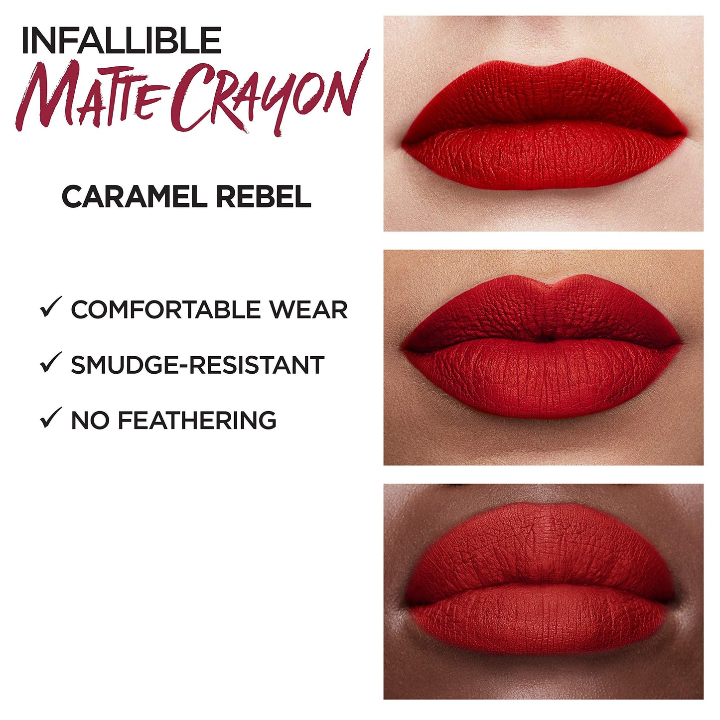 L’Oréal Paris Infallible Matte Lip Crayon, Caramel Rebel (Packaging May Vary)