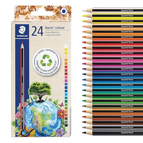 STAEDTLER Colored Pencils Set (24-Pack) for School Supplies - Break-Resistant Lead, Sustainably Made, Vibrant Colors for Artists & Students