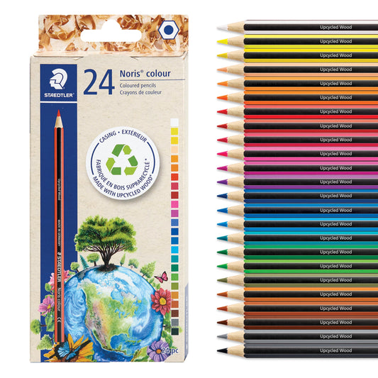 STAEDTLER Colored Pencils Set (24-Pack) for School Supplies - Break-Resistant Lead, Sustainably Made, Vibrant Colors for Artists & Students