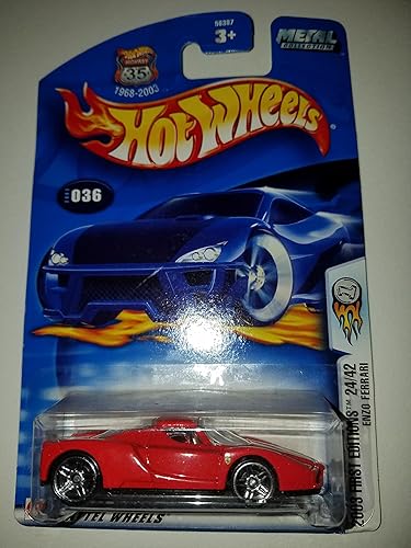 Hot Wheels 2003-036 First Editions Red Enzo Ferrari Highway 35 1:64 Scale
