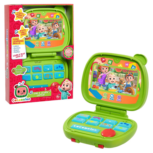 CoComelon Sing & Learn Laptop Toy | Lights, Sounds & Music Teach Letters, Numbers, Shapes & Animals | Official Toy for Kids 18M+
