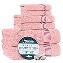 Mocassi Luxury 100% Turkish Cotton 6-Piece Towel Set - Ultra Soft, Quick Dry Highly Absorbent Premium Spa Hotel Quality Bath Towels, Includes 2 Bath…