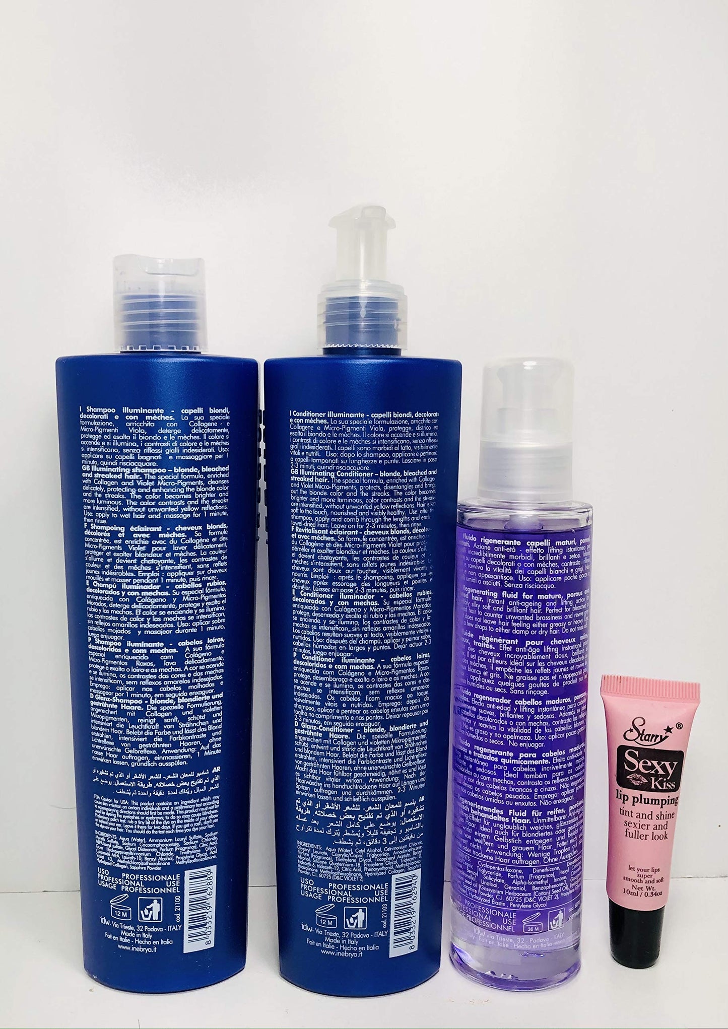 Inebrya ice Cream Age Therapy Pro-Blonde Kit ((Hair Lift Shampoo 10.14oz, Conditioner 10.14oz & Hair Lift Serum 3.38oz), 300ml 100ml