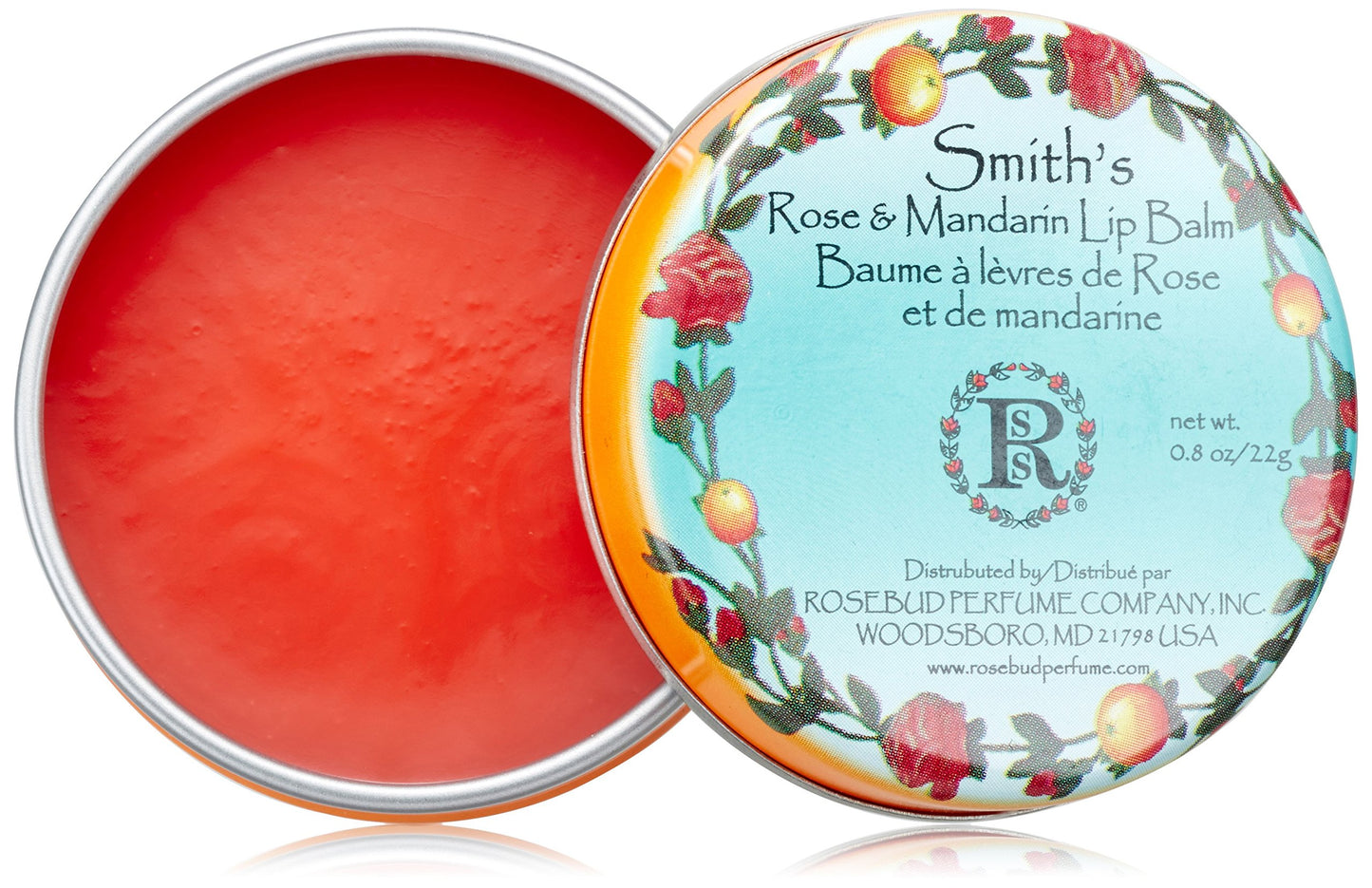 Rosebud Perfume Co. - Rose and Mandarin Lip Balm Tin - 0.8 oz.