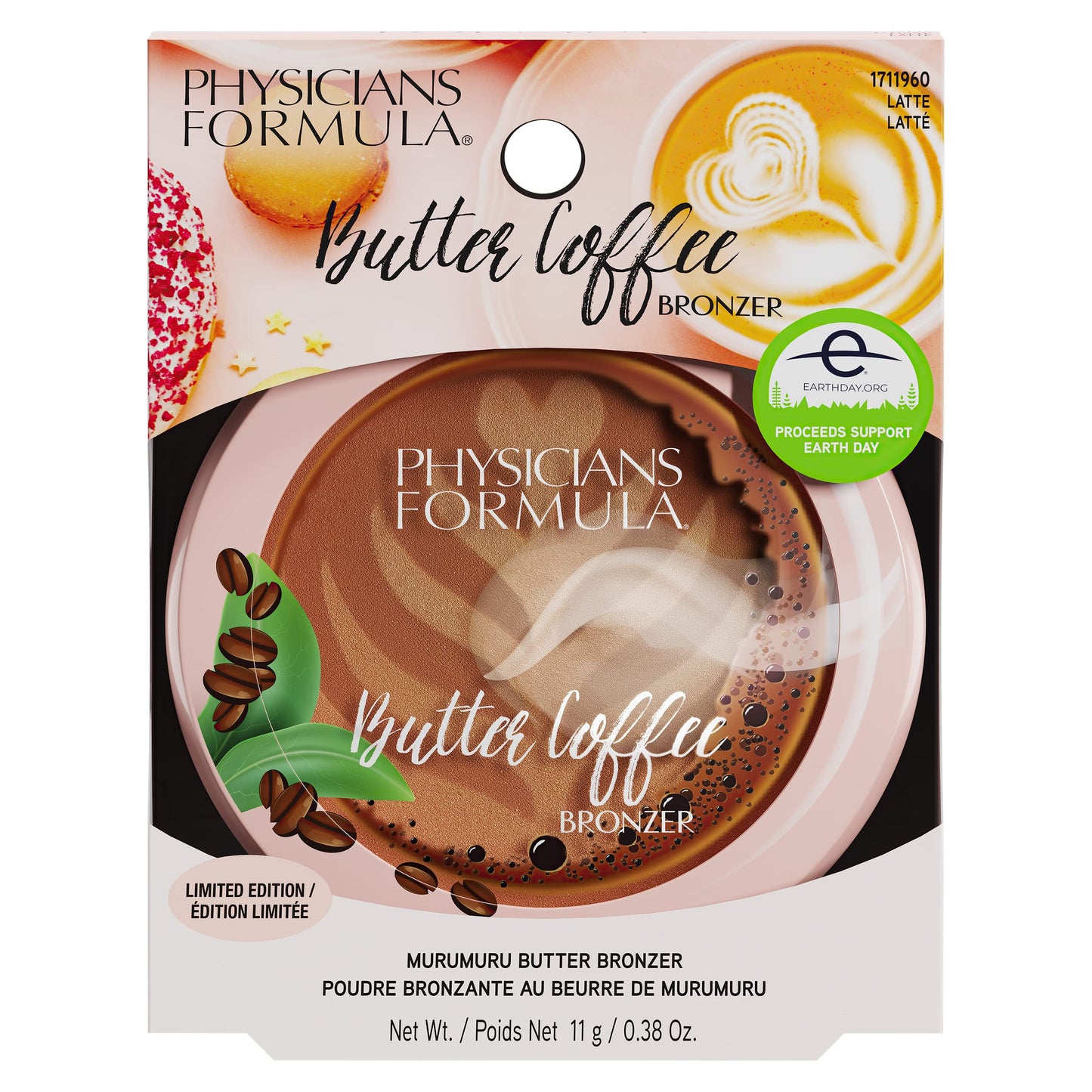 Physicians Formula Murumuru Butter Cheat Day Donut Bronzer, Lightweight, Cruelty-Free, For Sensitive Skin, Dark Shimmer Cream Bronzer, 0.38Oz, Latte