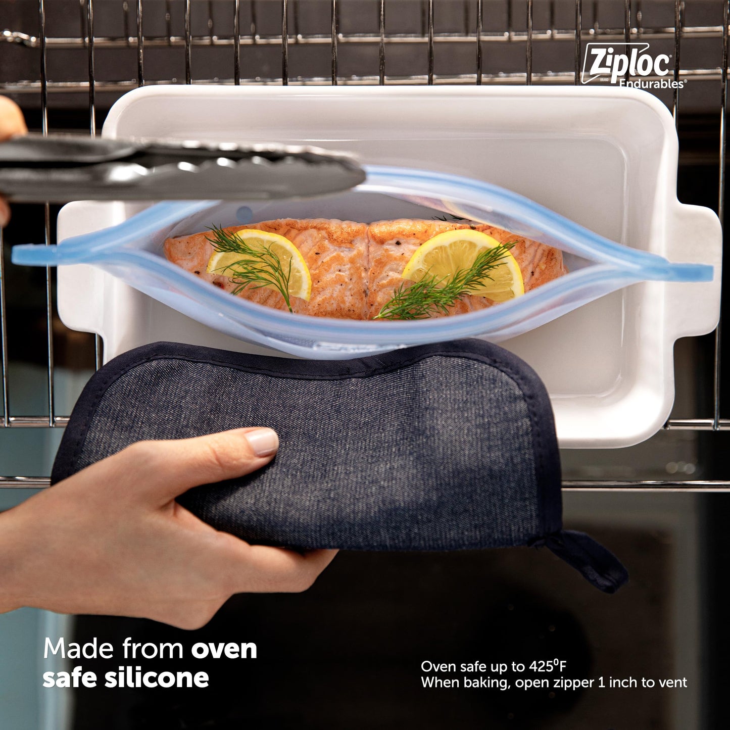 Ziploc Endurables Silicone Food Storage Meal Prep Containers, Microwave Safe and Eco-Friendly, Medium Container, 1 Count