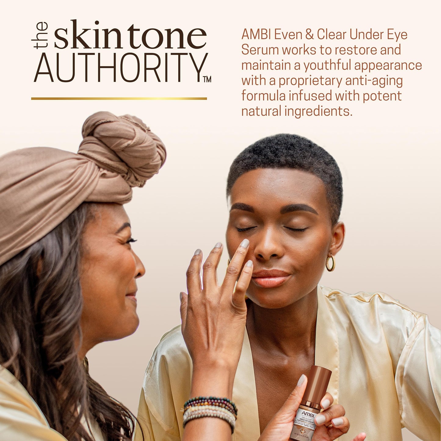 Ambi Even & Clear Under Eye Serum for All Skin Types; Anti Aging Formula features Peptides, Hyaluronic Acid, and Vitamin A to help Reduce Fine Lines