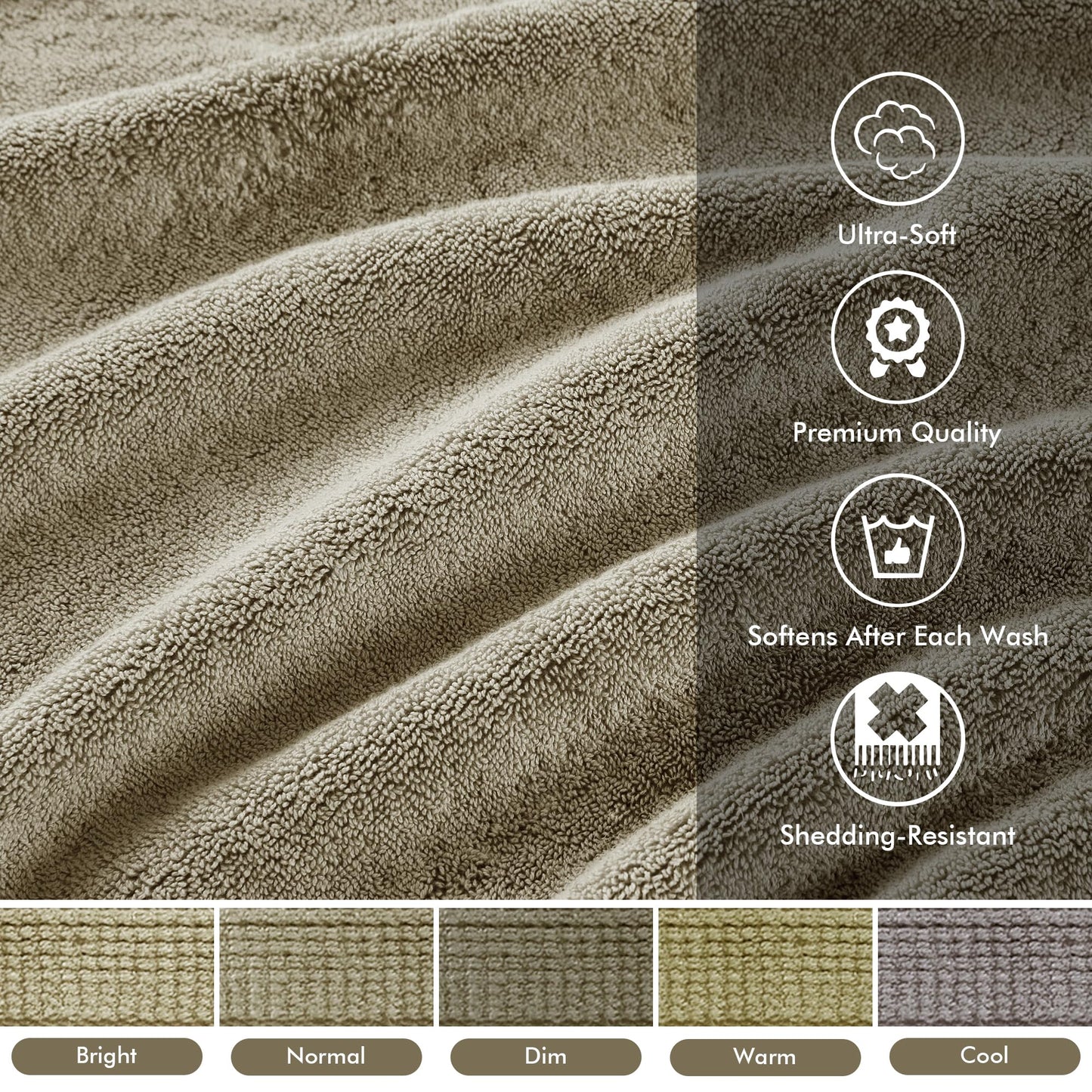 Madison Park 800GSM Bathroom Towel Set of 8 100% Cotton Bath Towel Set for Bathroom Luxurious Highly Absorbent 2 Bath Towels 2 Hand Towels 4…