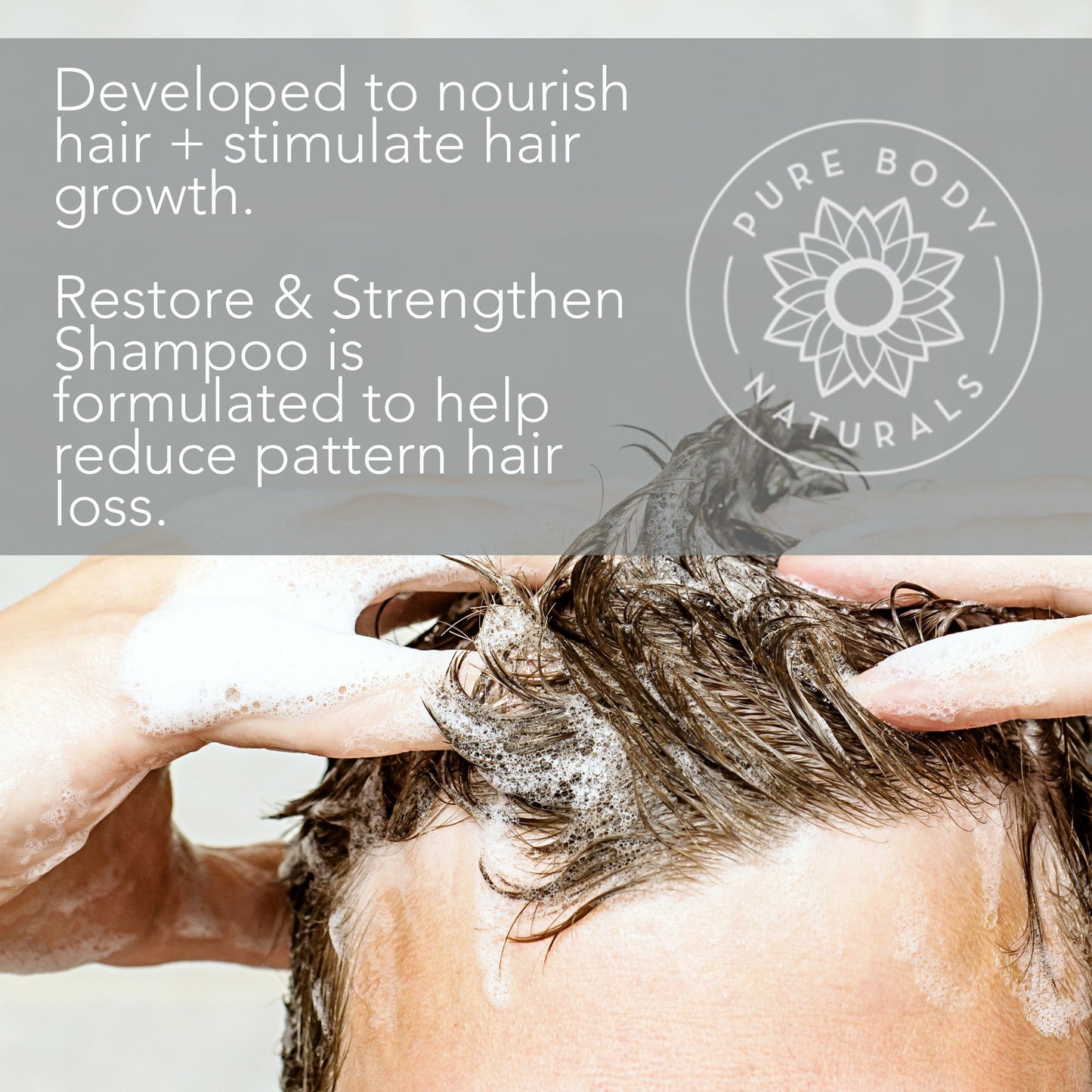 Pure Body Naturals Hair Loss Shampoo to Restore and Strengthen, Large 16 Ounce, DHT Blocker Shampoo for Thinning Hair, for Men and Women (Label