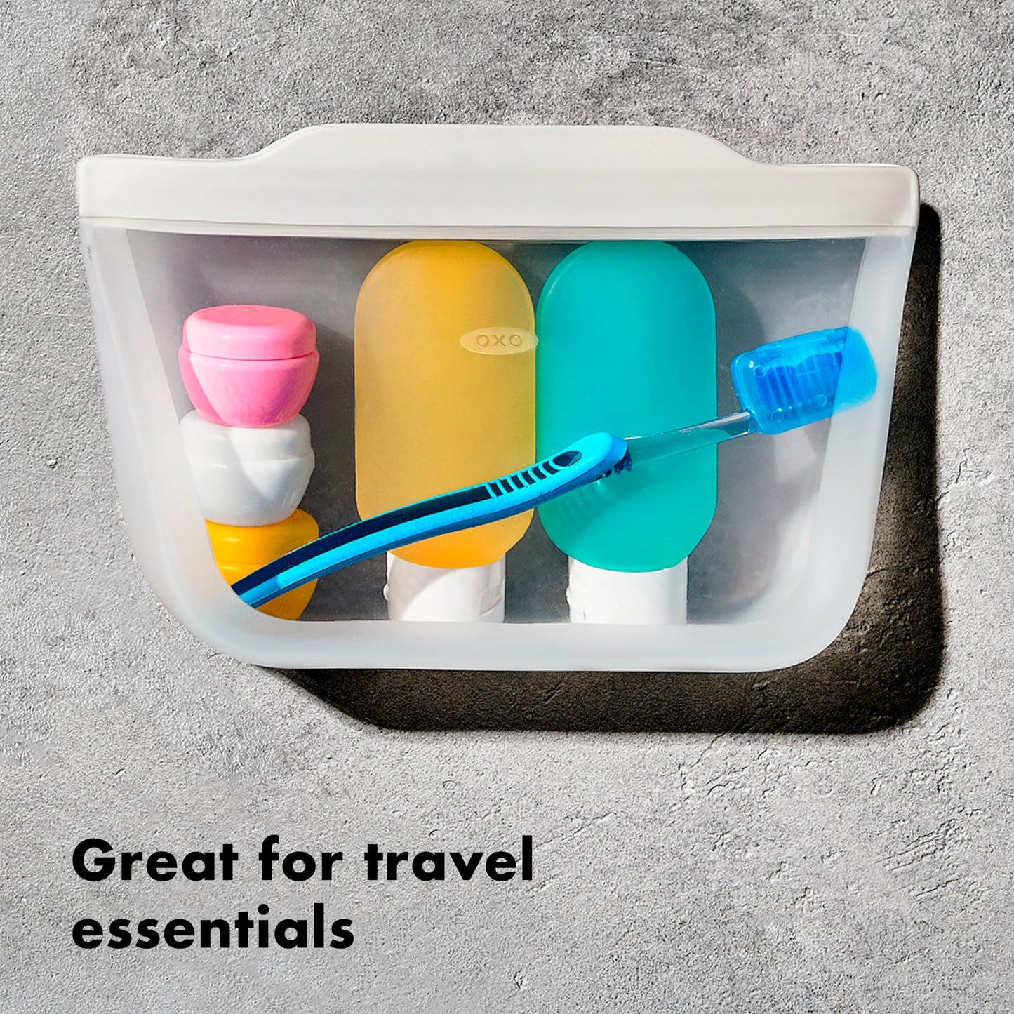 OXO Good Grips Silicone Reusable Bag - Stand-Up Snack (12 oz) - Oat