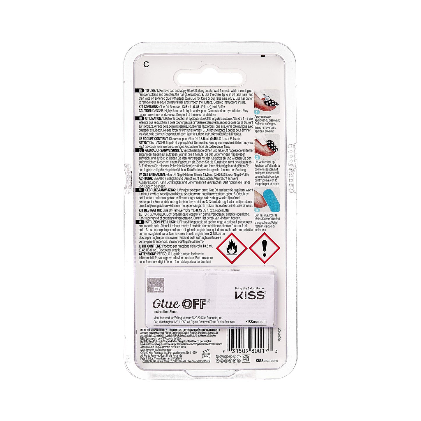 Kiss Glue Off False Nail Remover 13.5mL (0.45 US fl.oz.) KGO01 Beauty & Personal Care KISS