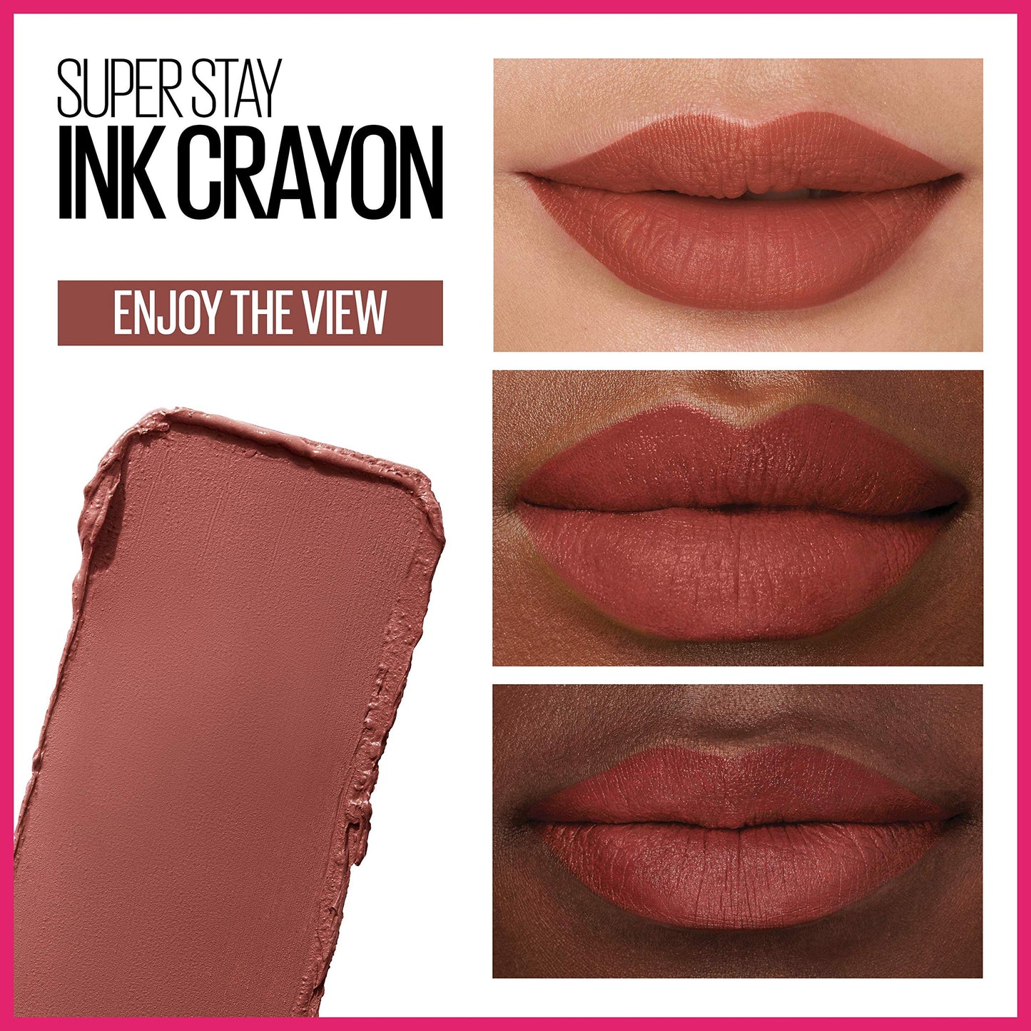 Maybelline Super Stay Ink Crayon Lipstick Makeup, Precision Tip Matte Lip Crayon with Built-in Sharpener, Longwear Up To 8Hrs, Enjoy The View, Red