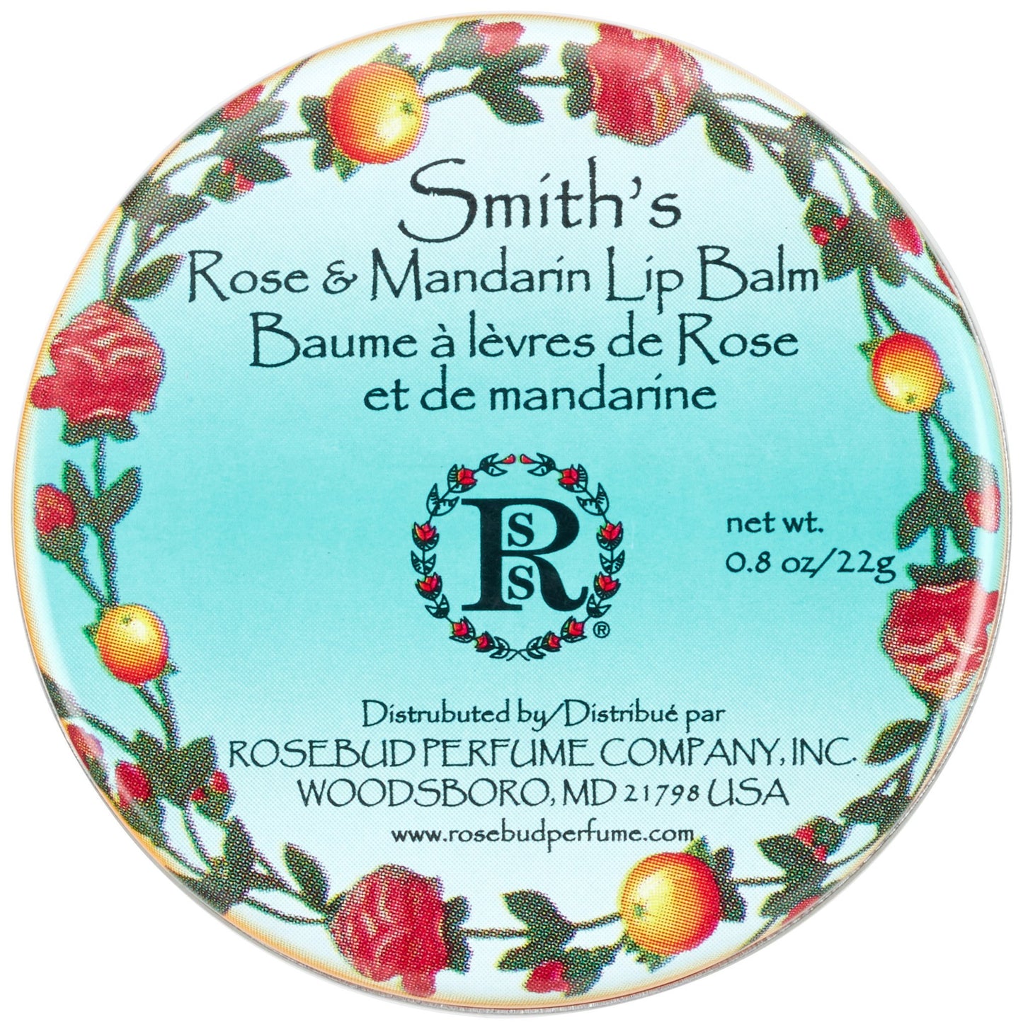 Rosebud Perfume Co. - Rose and Mandarin Lip Balm Tin - 0.8 oz.