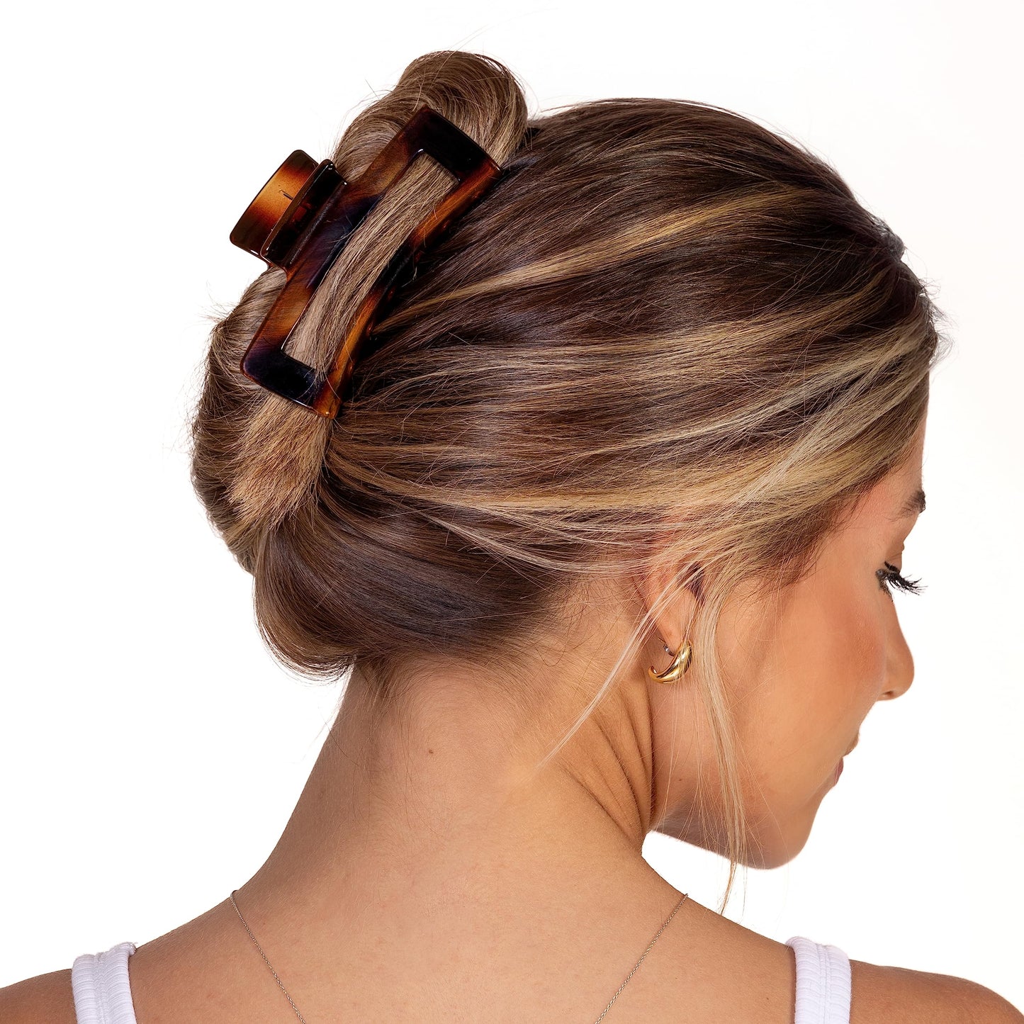 BELLEFIXE Large Tortoise Shell Premium Acetate Open Cutout Jaw Claw Clip Nonslip for Women Girls Thick Long Hair