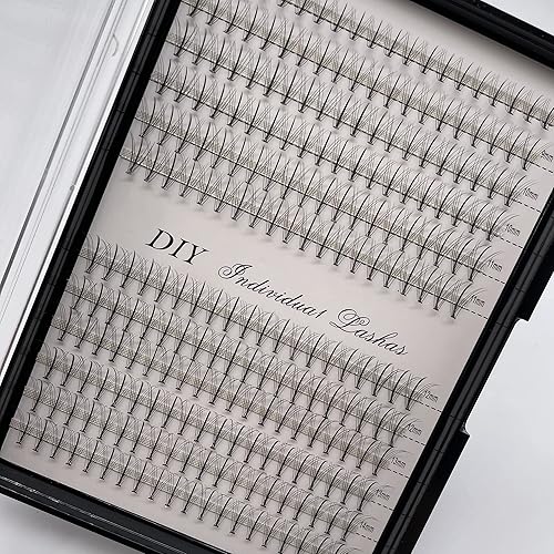 IECILI Individual Lashes Natural Lash Clusters 240pcs 8-14mm Mixed Pack /12 Roots/C Curl /0.07mm Thickness/Faux Mink Diy Lash Extensions (C Curl