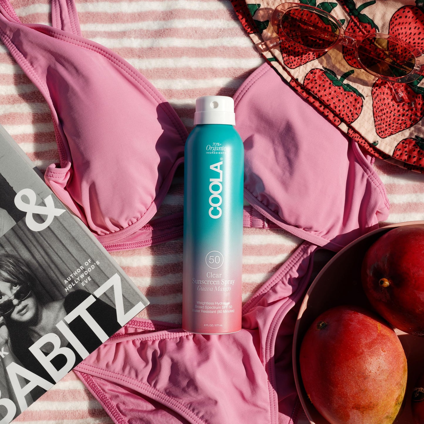 COOLA Organic Sunscreen SPF 50 Sunblock Spray, Dermatologist Tested Skin Care For Daily Protection, Vegan And Gluten Free, Guava Mango, 6 Fl Oz