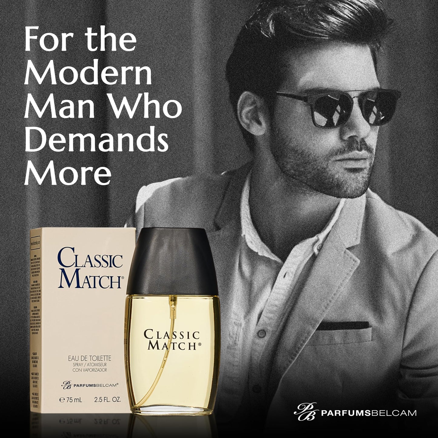 Parfums Belcam Classic Match for Men, Inspired by Designer Eau de Toilette Spray, 2.5 Fl Oz