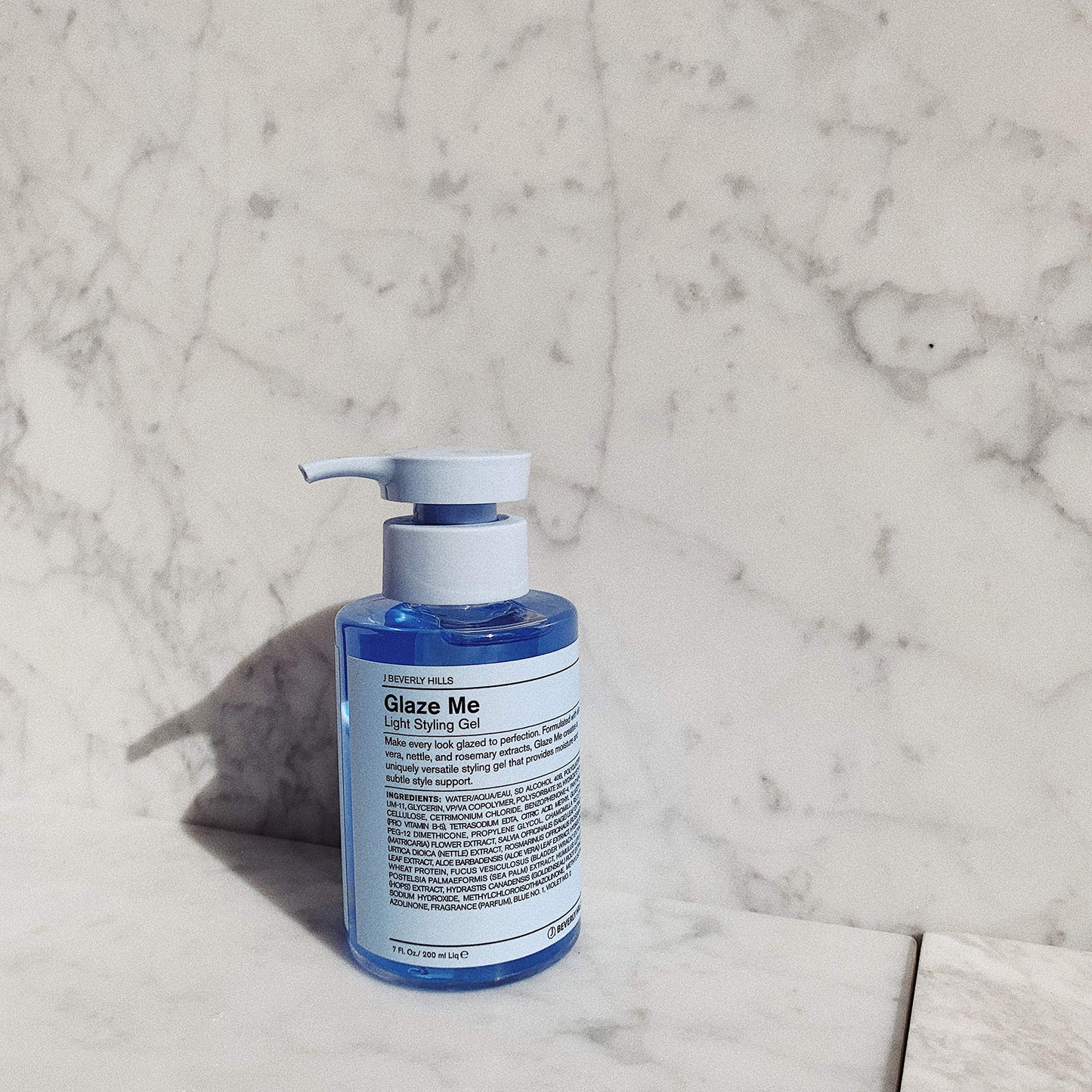J Beverly Hills Blue Glaze Me Light Styling Hair Gel with Aloe Vera for Moisture, Light Hold, 7 Oz