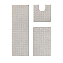 Better Trends Micro Plush Collection Tufted 100% Polyester 3 Piece Set (20" x 20" | 21" x 34" | 20" x 60") Bath Rug Set, Beige