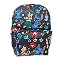 Disney Lilo and Stitch Dance Together Allover Print Black 16 inch Girls Large School Backpack