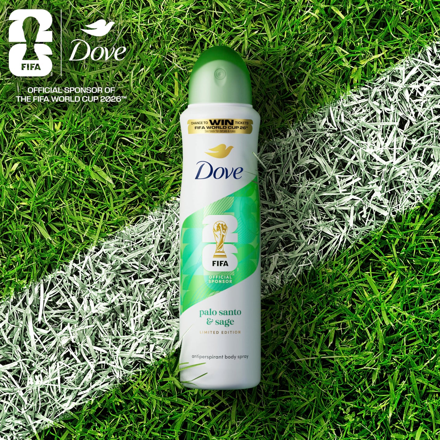 Dove Advanced Care Dry Spray Antiperspirant - Palo Santo & Sage Scent, 72h Sweat & Odor Protection, Alcohol Free, FIFA World Cup Limited Edition, 3.8 Beauty and Personal Care Dove