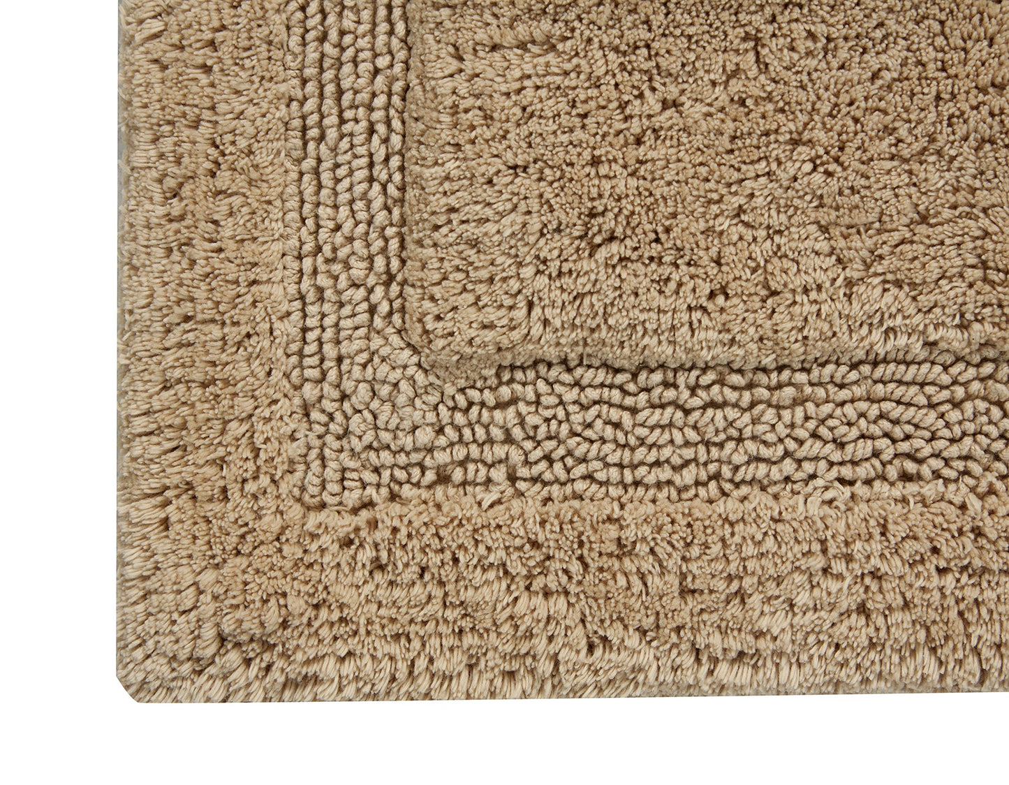 Saffron Fabs Bath Rug 100% Soft Cotton, Size 50x30 Inch, Latex Spray Non-Skid Backing, Solid Beige Color, Textured Border, Hand Tufted, Heavy 190 GSF…