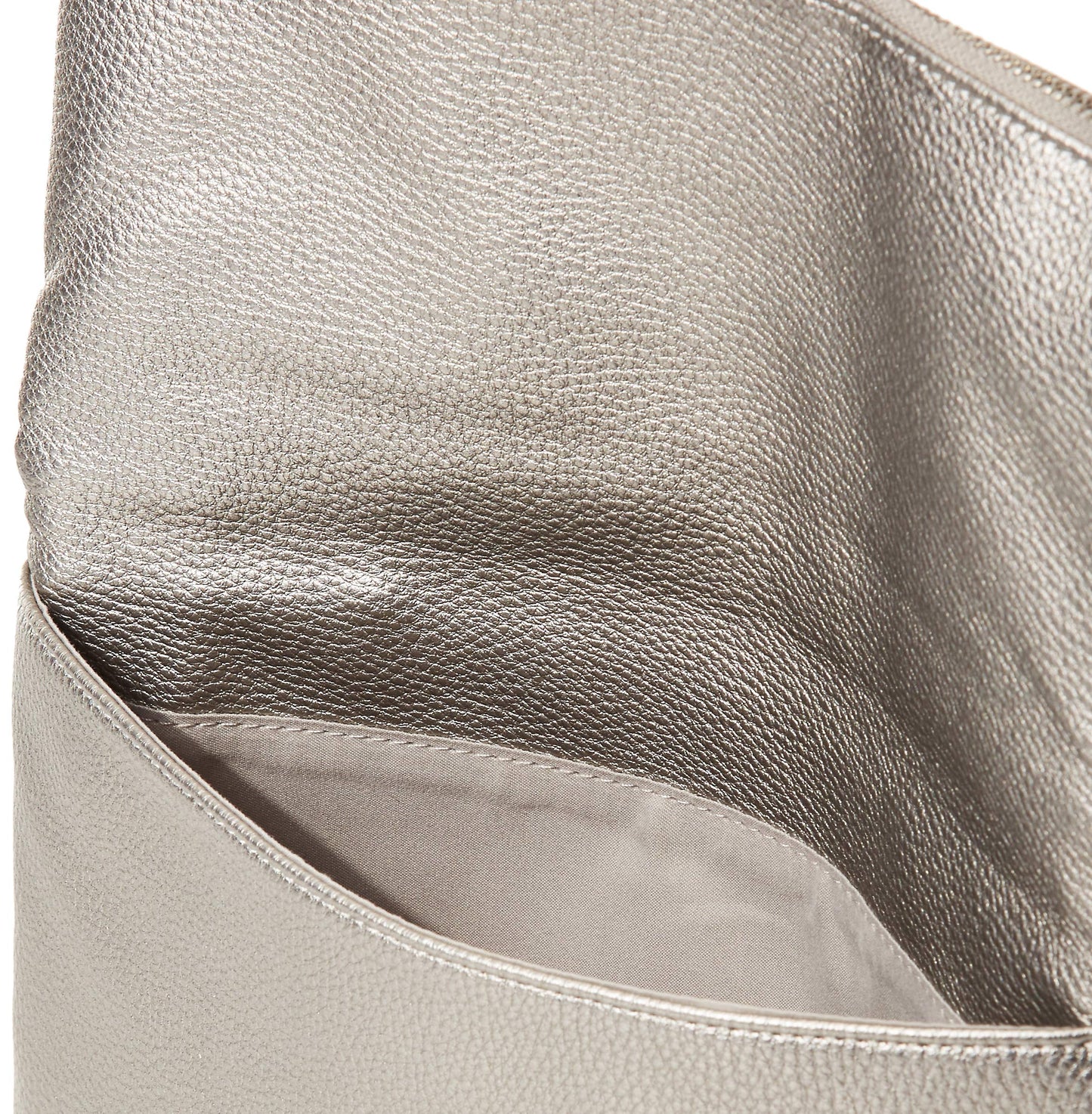 The Drop Women's Southampton Zipper Foldover Clutch, Metallic Silver, One Size