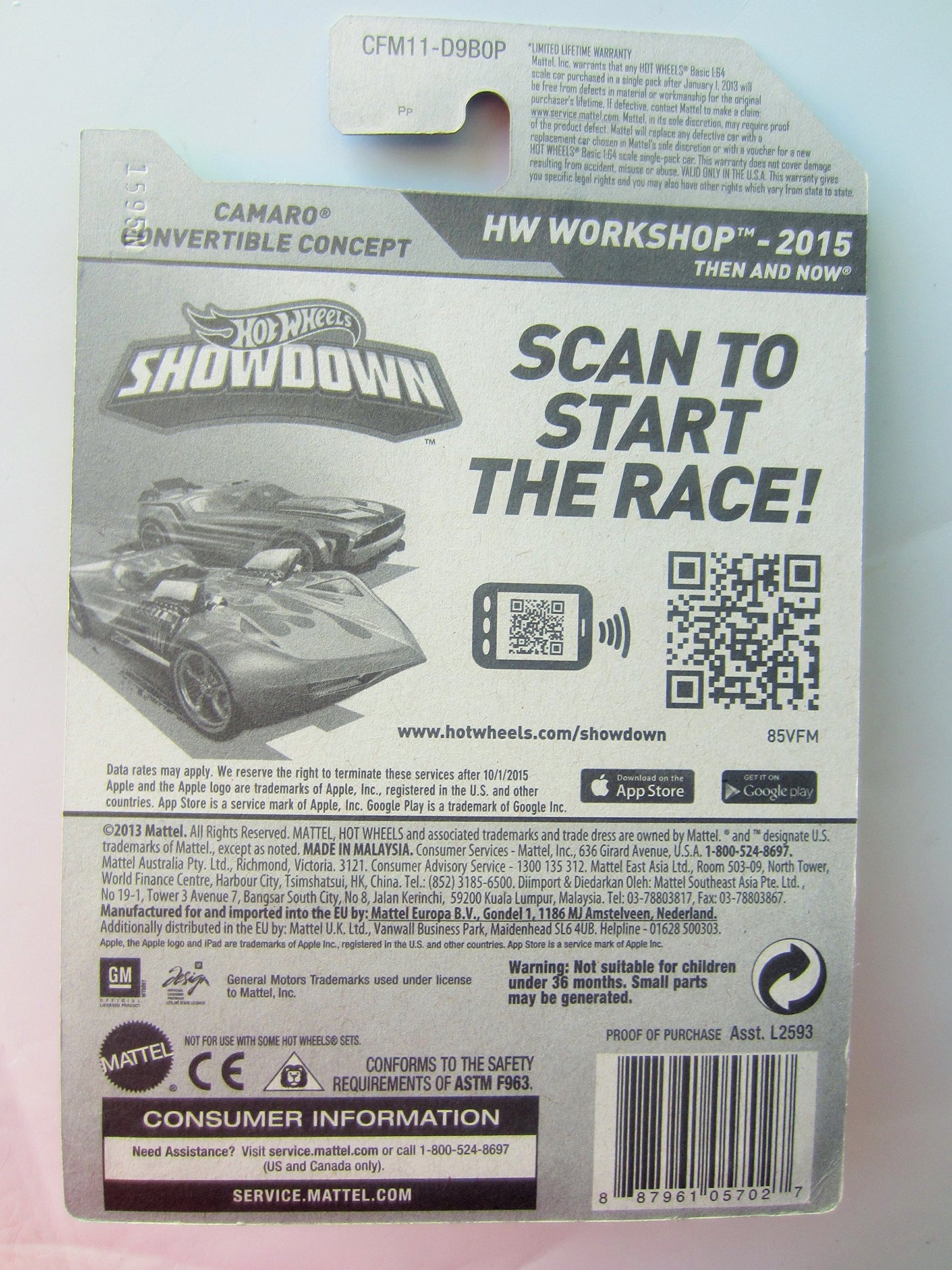 Hot Wheels 2015 HW Workshop Camaro Convertible Concept 246/250, Orange