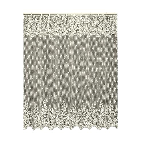 Heritage Lace, Ecru Floret 72x72 Shower Curtain, 72 inch Wide by 72 inch Drop (6290E-OC)