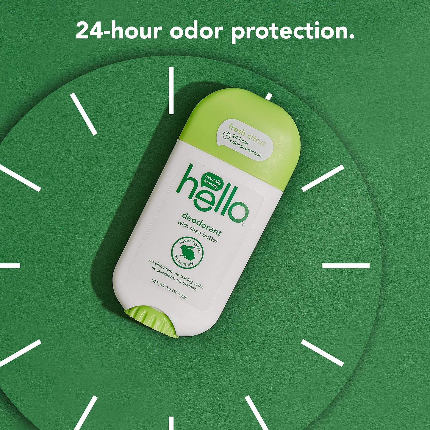 hello Shea Butter Fresh Citrus Deodorant for Women and Men, Aluminum Free, Baking Soda Free, Parabens Free, 24 Hour Protection, 2.6 Ounce (Pack of 3) Beauty and Personal Care hello