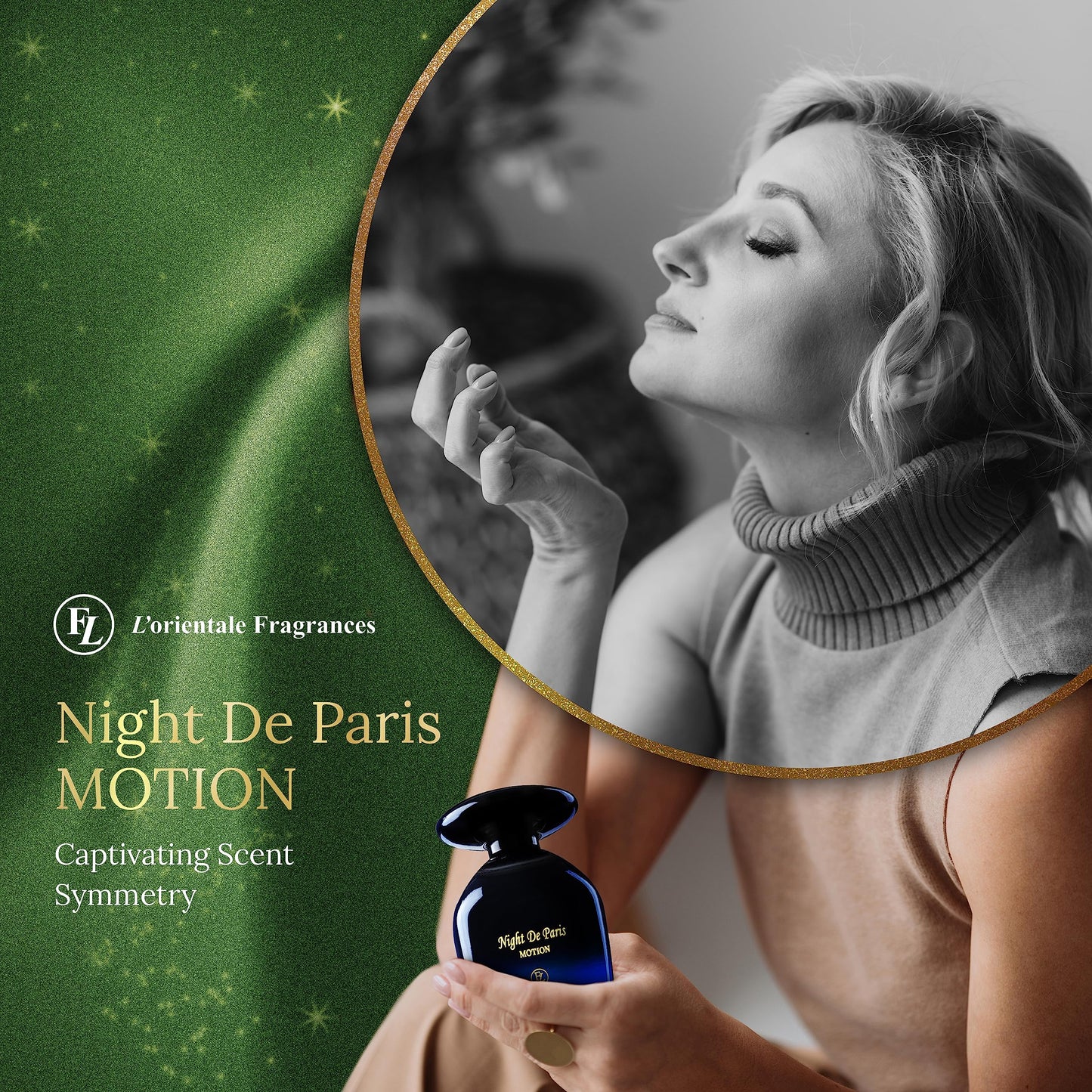 L'Orientale Fragrances Night De Paris in Motion 100ml / 3.3oz - Oil-Based Perfumes for Women & Men, Unisex Amber Vanilla Eau de Parfum w/Bergamot -